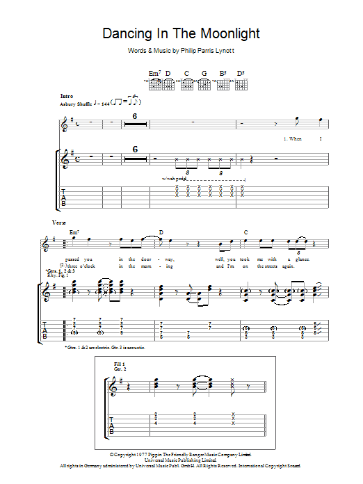 Produktgalerie: Seite 1 von 1 Dancing In The Moonlight, Thin Lizzy, Gitarre