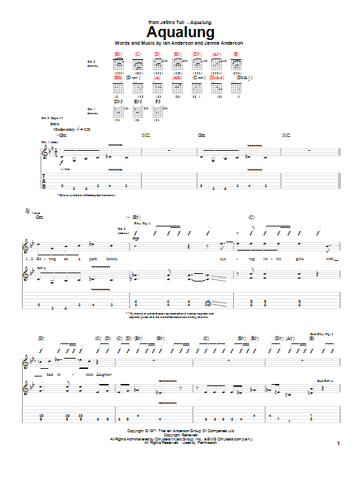 Produktgalerie: Seite 1 von 1 Aqualung, Jethro Tull, Gitarre