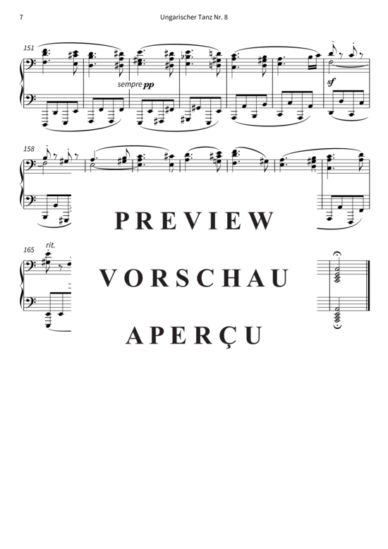 gallery: Ungarischer Tanz Nr. 8 - aus der Sammlung Ungarische Tänze, Buch 2 , , (Klavier Solo)