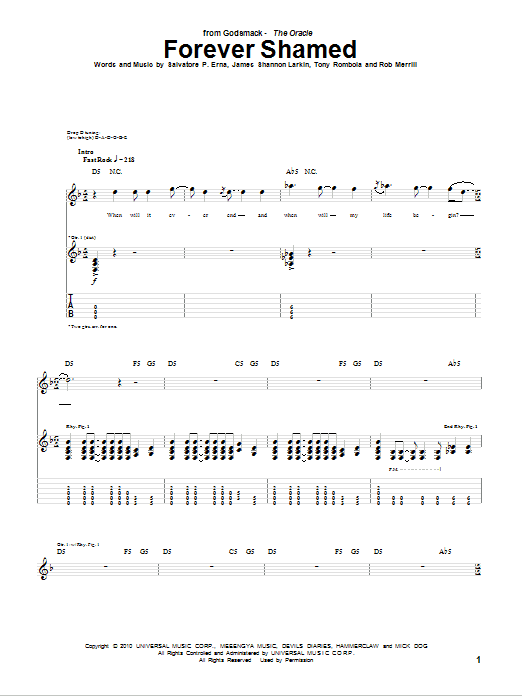 Produktgalerie: Seite 1 von 1 Forever Shamed, Godsmack, Gitarre