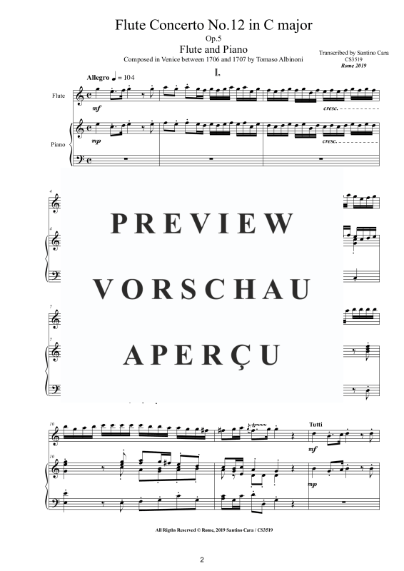 Product gallery: Page 3 of 11 Flute Concerto No.12 in C-Dur Op.5, , Flute and Piano/Harpsichord