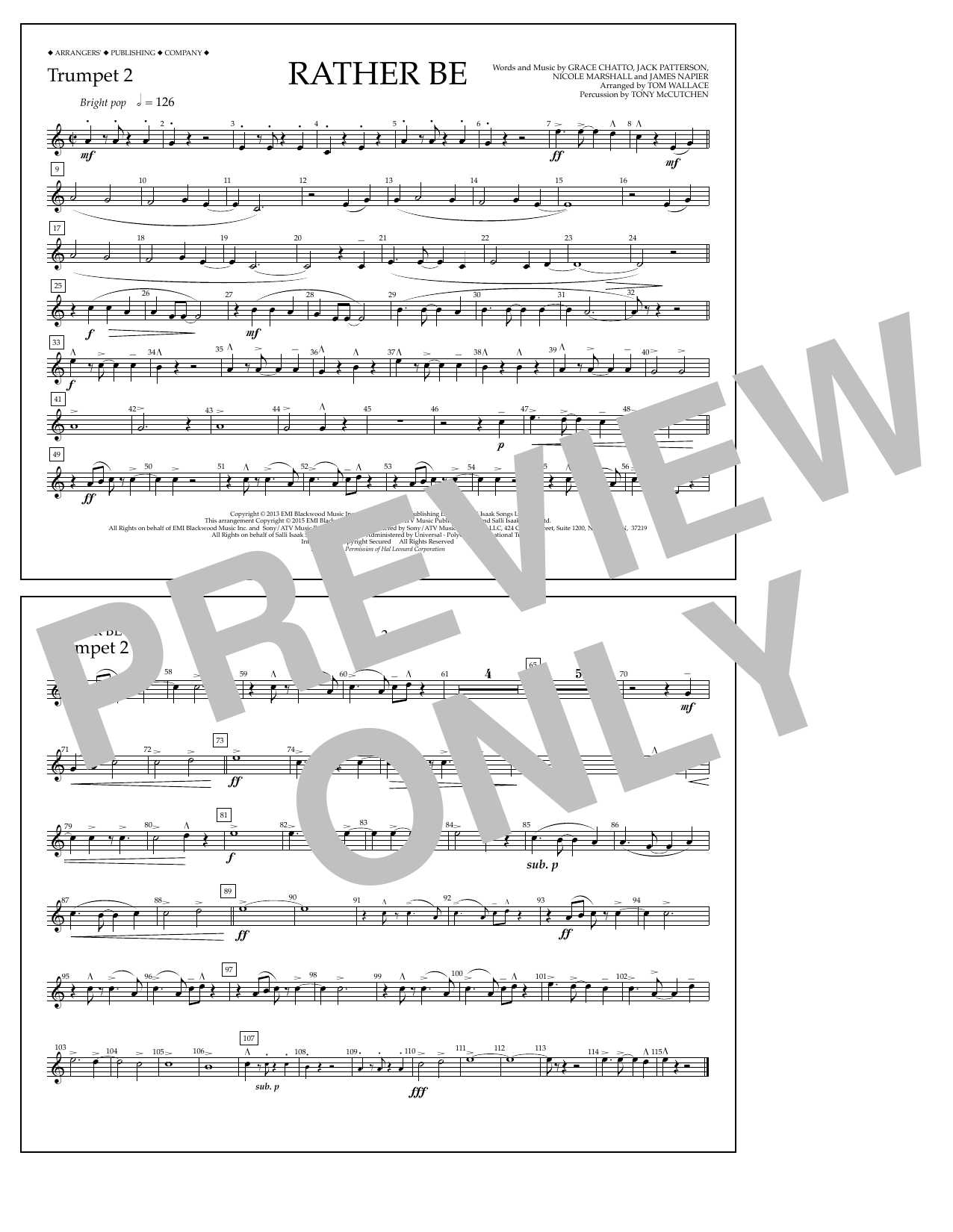 Product picture to: Rather Be - Trumpet 2