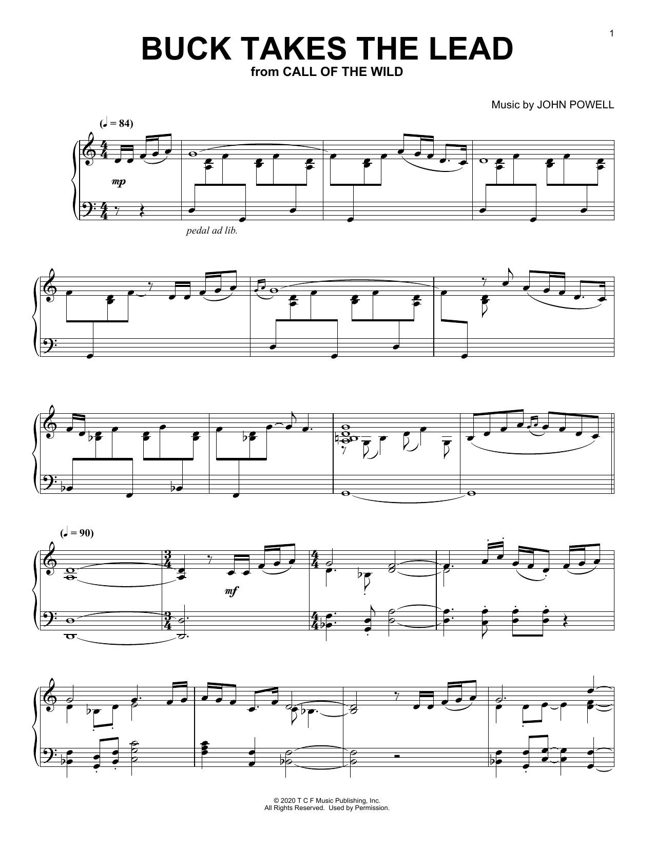 Produktbild zu: Buck Takes The Lead (from The Call Of The Wild) (arr. Batu Sener)