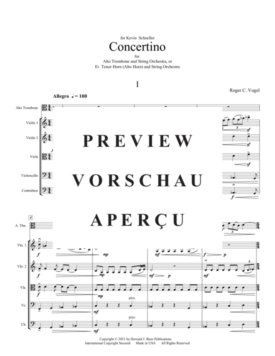 Produktgalerie: Seite 5 von 21 Concertino , , (Altposaune und Streichquintett)
