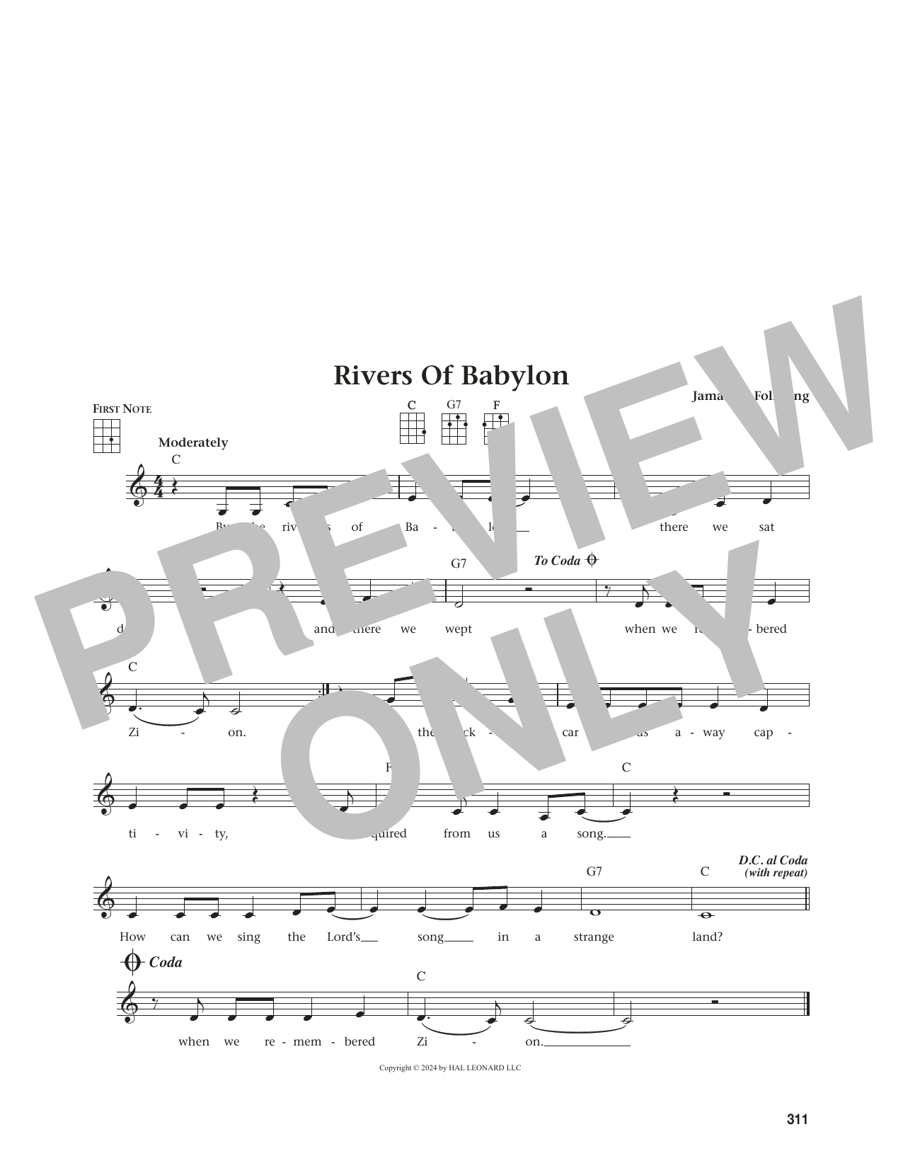 Product gallery: Page 1 of 1 Rivers Of Babylon (from The Daily Ukuelele) (arr. Jim Beloff), Jamaican Folk Song