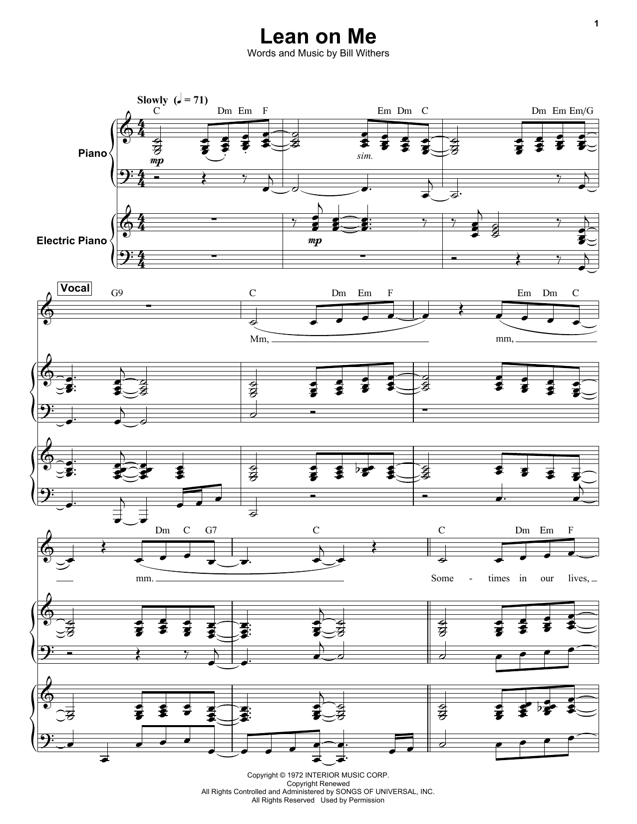 Product gallery: Page 1 of 1 Lean On Me, Bill Withers