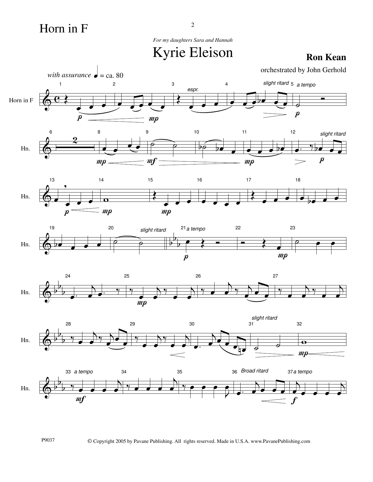 Product picture to: American Mass (Chamber Orchestra) (arr. John Gerhold) - Horn in F