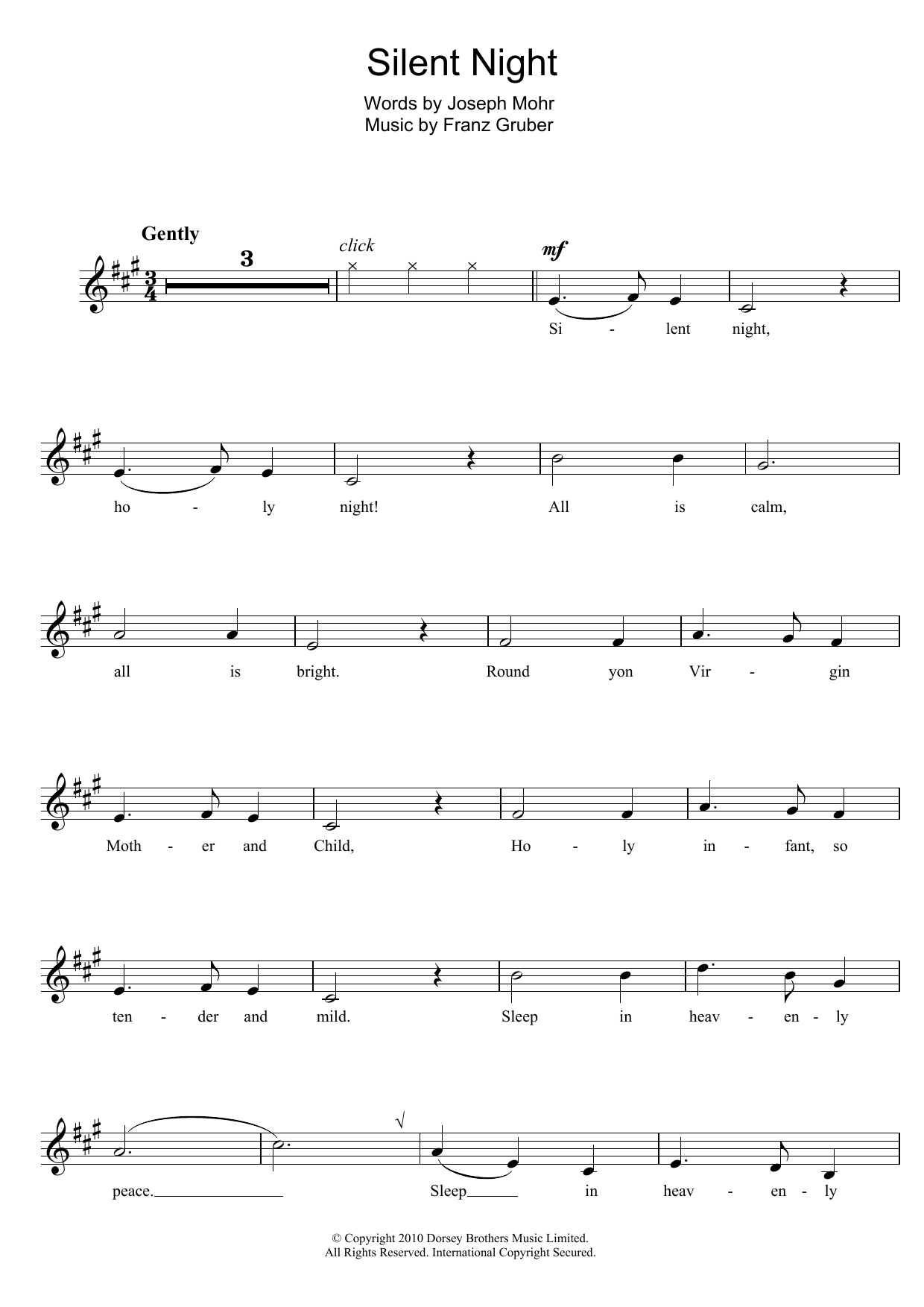 Product gallery: Page 1 of 1 Silent Night, Traditional Carol