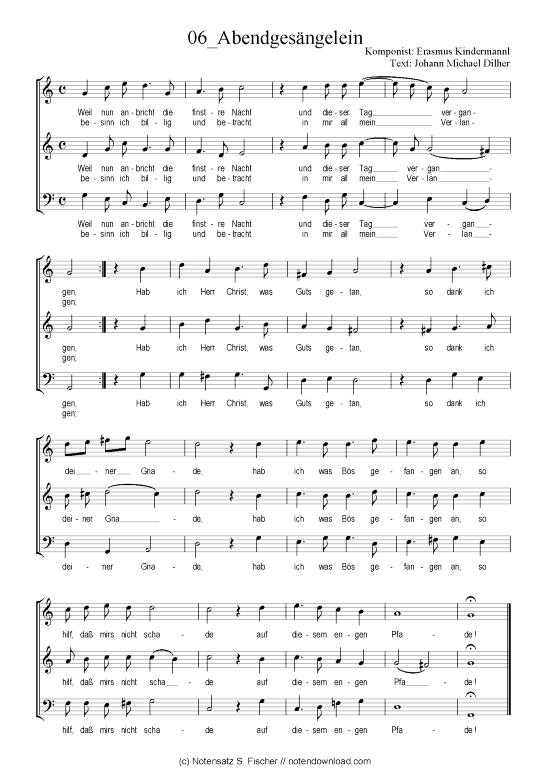Produktbild zu: Abendgesängelein Erasmus Kindermannl / Johann Michael Dilher