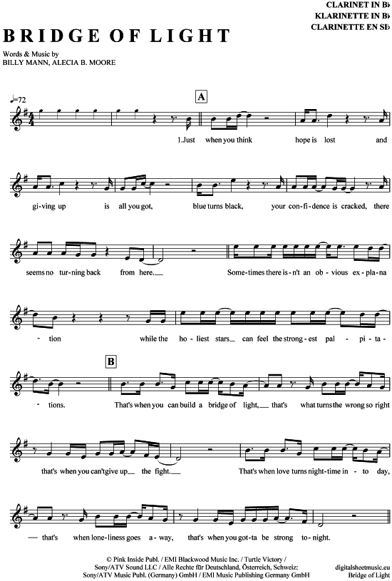 Product gallery: Page 1 of 4 Bridge of light , Pink, Clarinet in B-flat