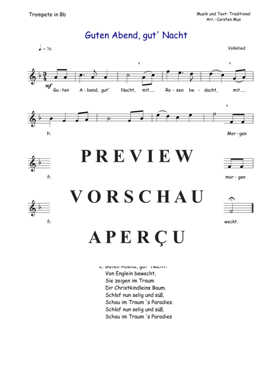 Produktbild zu: Guten Abend, gut´ Nacht (F - Dur) Traditional