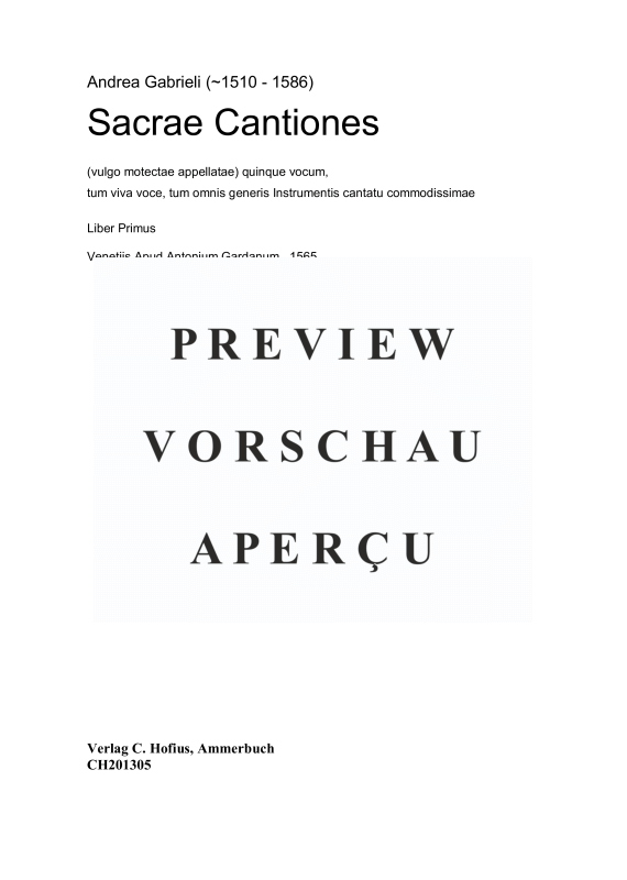 gallery: Sacrae Cantiones, , (Gemischter Chor 5-stimmig)