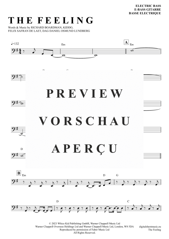 Produktgalerie: Seite 2 von 4 The Feeling, Frequencies, Lost, E-Bass