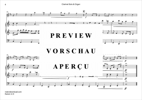 Product gallery: Page 5 of 7 Kanon in D , Leonard Cohen, (clarinet in Bb + organ)