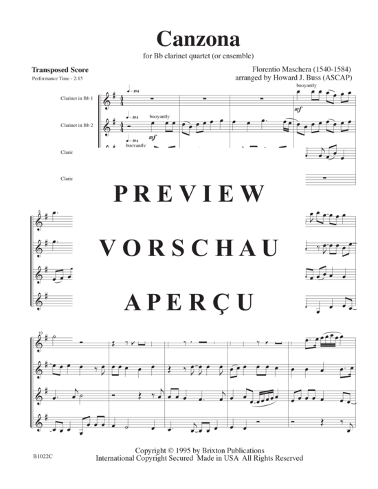 Product gallery: Page 4 of 15 Canzona , , (4 clarinets)