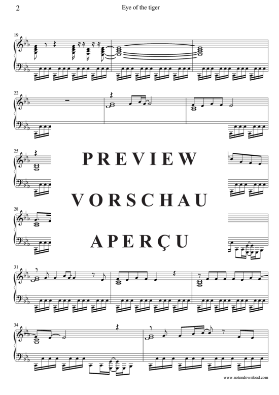 gallery: Eye of the tiger , Survivor, (Klavier anspruchsvoll)