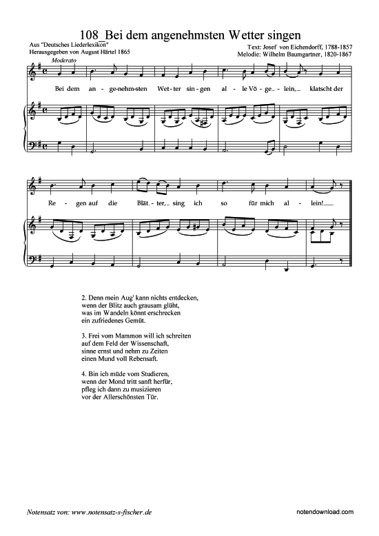 Product picture to: Bei dem angenehmsten Wetter singen Wilhelm Baumgartner,  1820-1867
