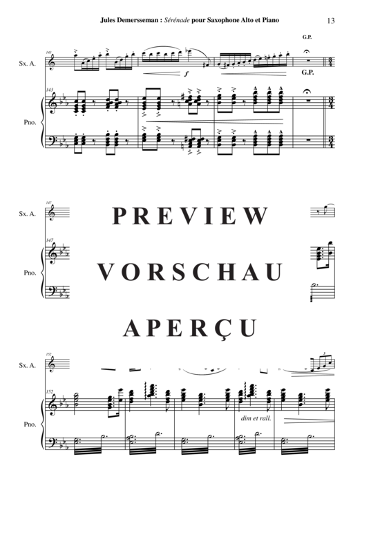 Product gallery: Page 14 of 20 Sérénade, Opus 33 , , (alto saxophone + piano)