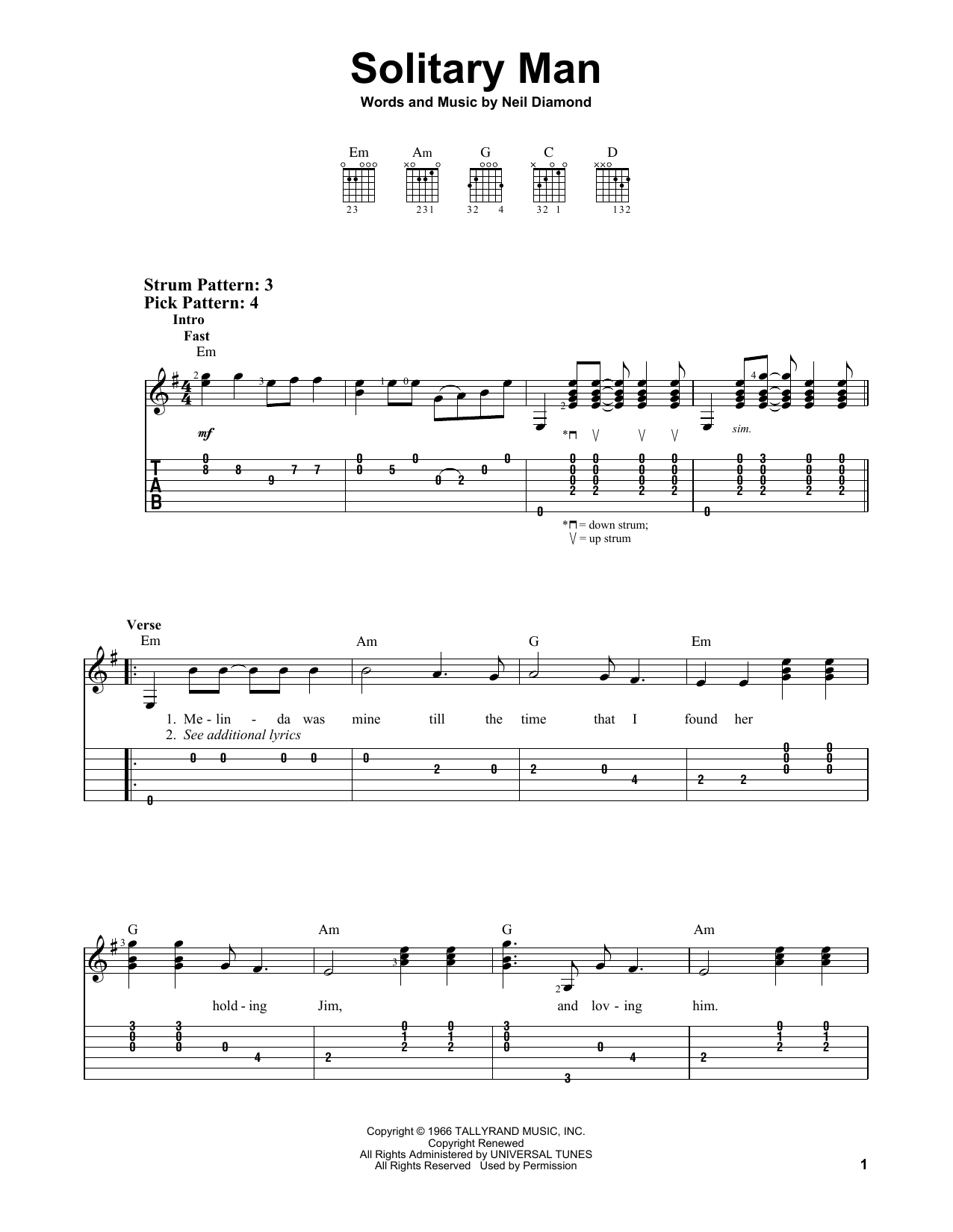 Product gallery: Page 1 of 1 Solitary Man, Neil Diamond