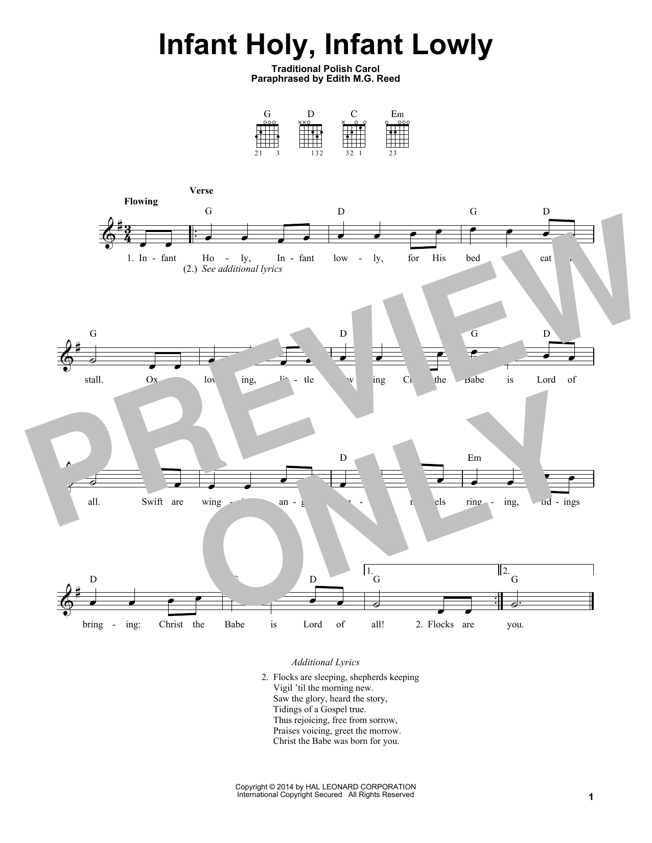 Product gallery: Page 1 of 1 Infant Holy, Infant Lowly, Traditional Polish Carol