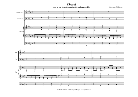 Product picture to: Choral Germaine Tailleferre