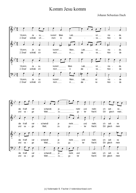 Product picture to: Komm Jesu komm Johann Sebastian Bach