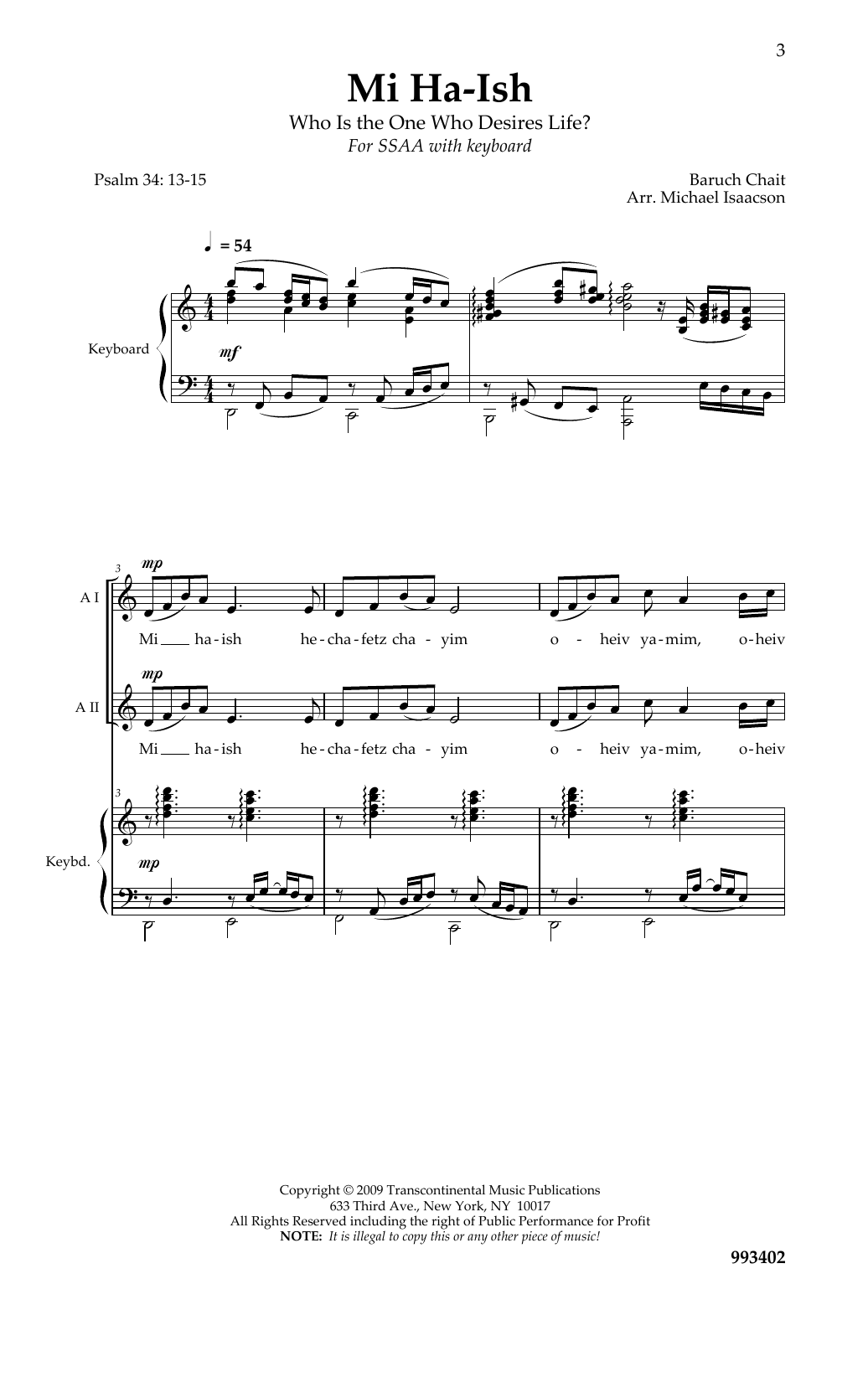 Produktgalerie: Seite 1 von 1 Mi Ha-Ish, Michael Isaacson, Chor