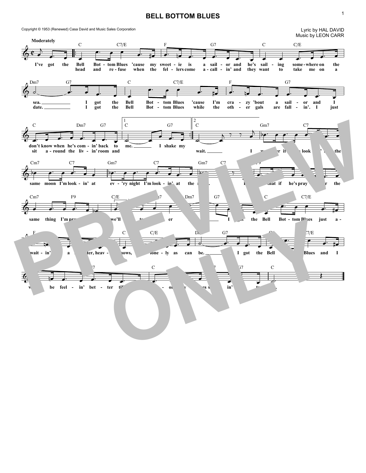 Product gallery: Page 1 of 1 Bell Bottom Blues, Hal David