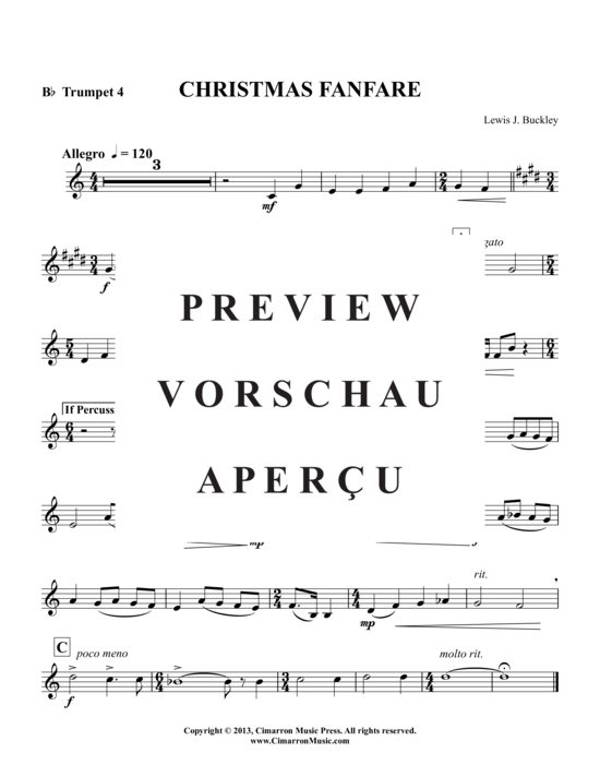 Produktgalerie: Seite 7 von 9 Weihnachts-Fanfare , , (Trompeten-Quartett + ad.lib. Perc.)