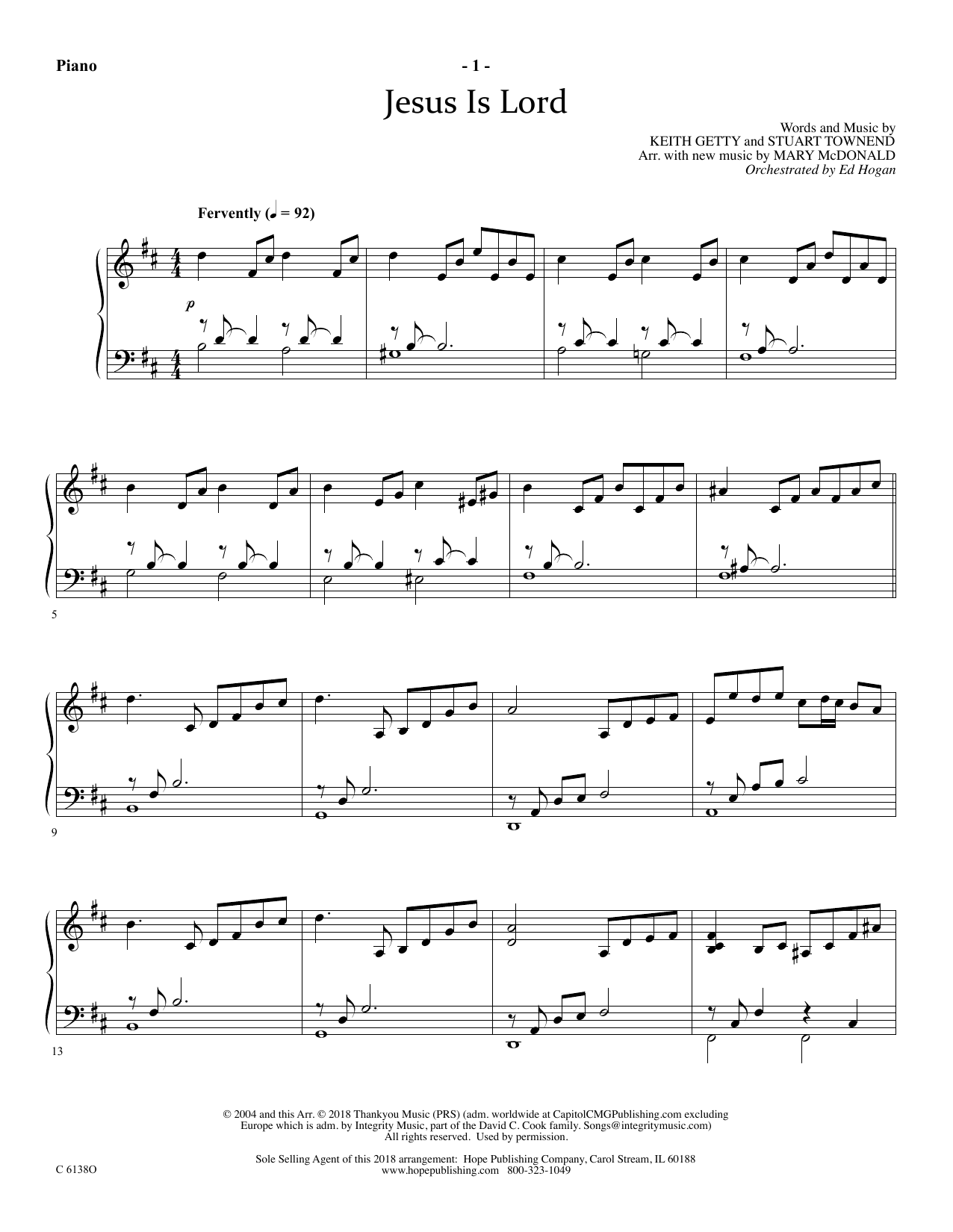 Product picture to: Jesus Is Lord - Piano