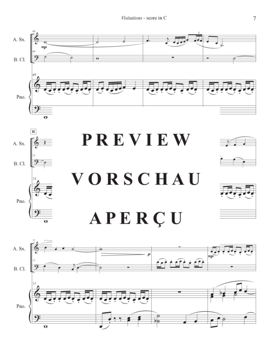 Product gallery: Page 11 of 21 Visitations from the Dark , , (alto saxophone, bass clarinet and piano)