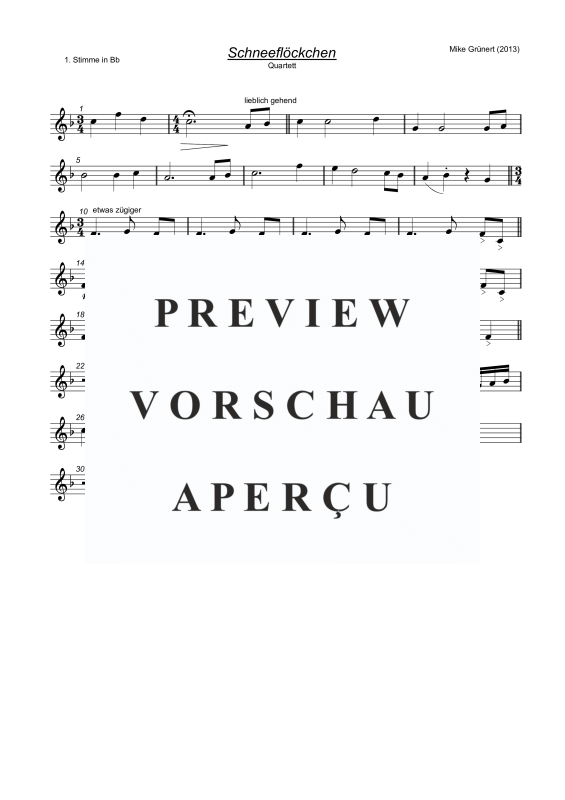 gallery: Schneeflöckchen,Weißröckchen, , Flexibles Quartett Stimmen in C, B, Es, F und C Bass