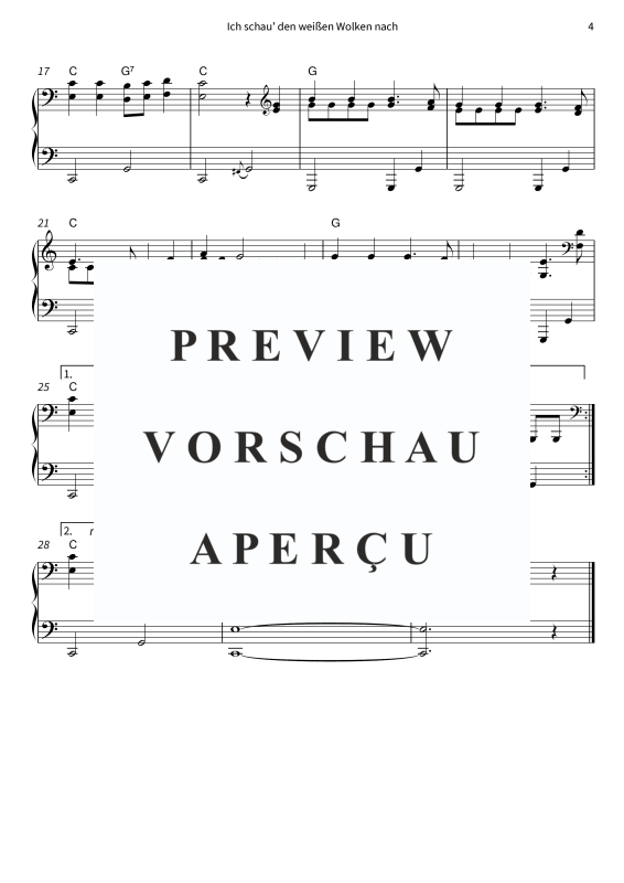 Produktgalerie: Seite 6 von 6 Ich schau´ den weißen Wolken nach, , Klavier Solo