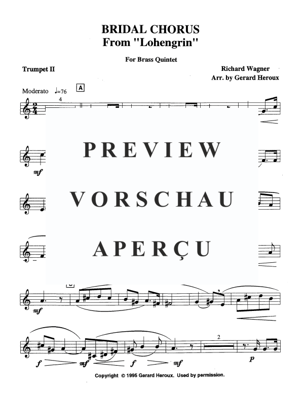 Produktgalerie: Seite 8 von 11 Brautchor aus Lohengrin, , Blechbläser Quintett