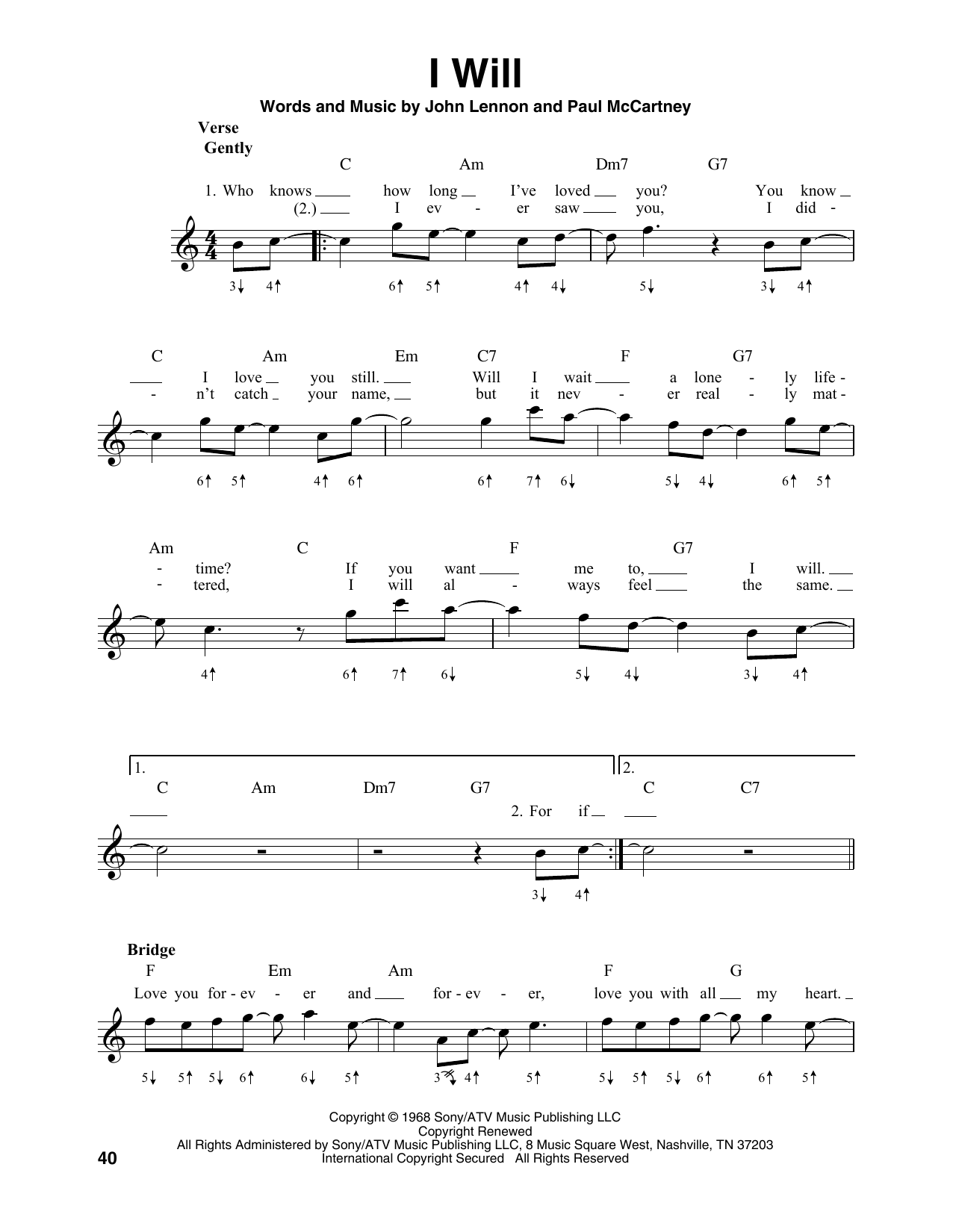 Product gallery: Page 1 of 1 I Will, The Beatles