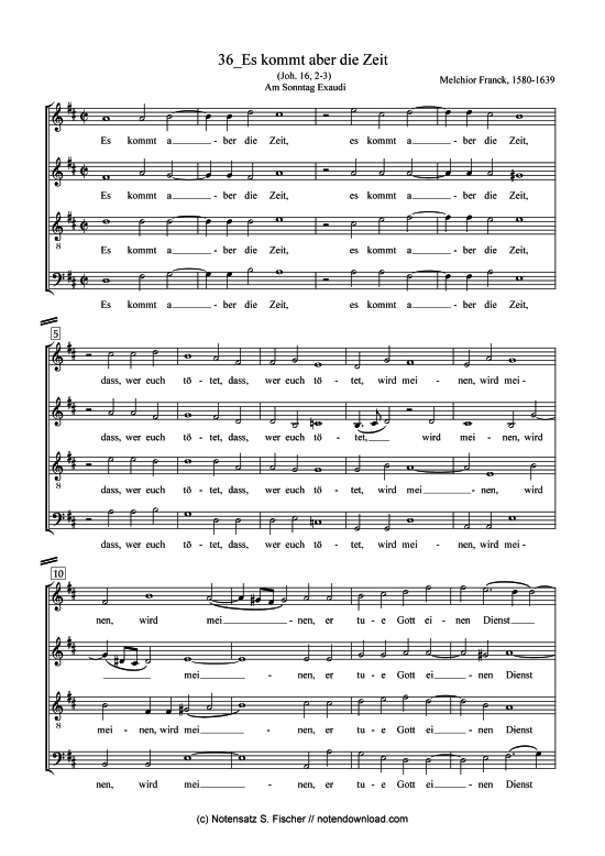 Product picture to: Es kommt aber die Zeit Melchior Franck (1580-1639)