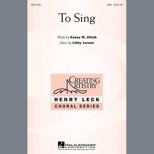 Product picture to: To Sing