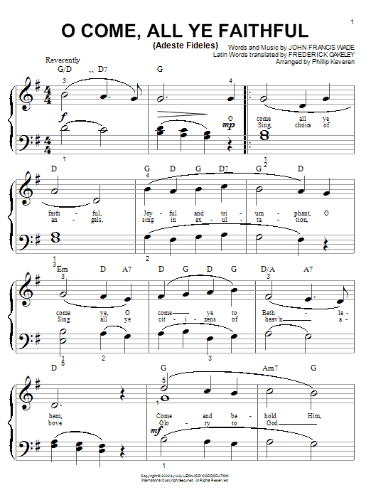 Produktbild zu: O Come, All Ye Faithful (Adeste Fideles) (arr. Phillip Keveren)