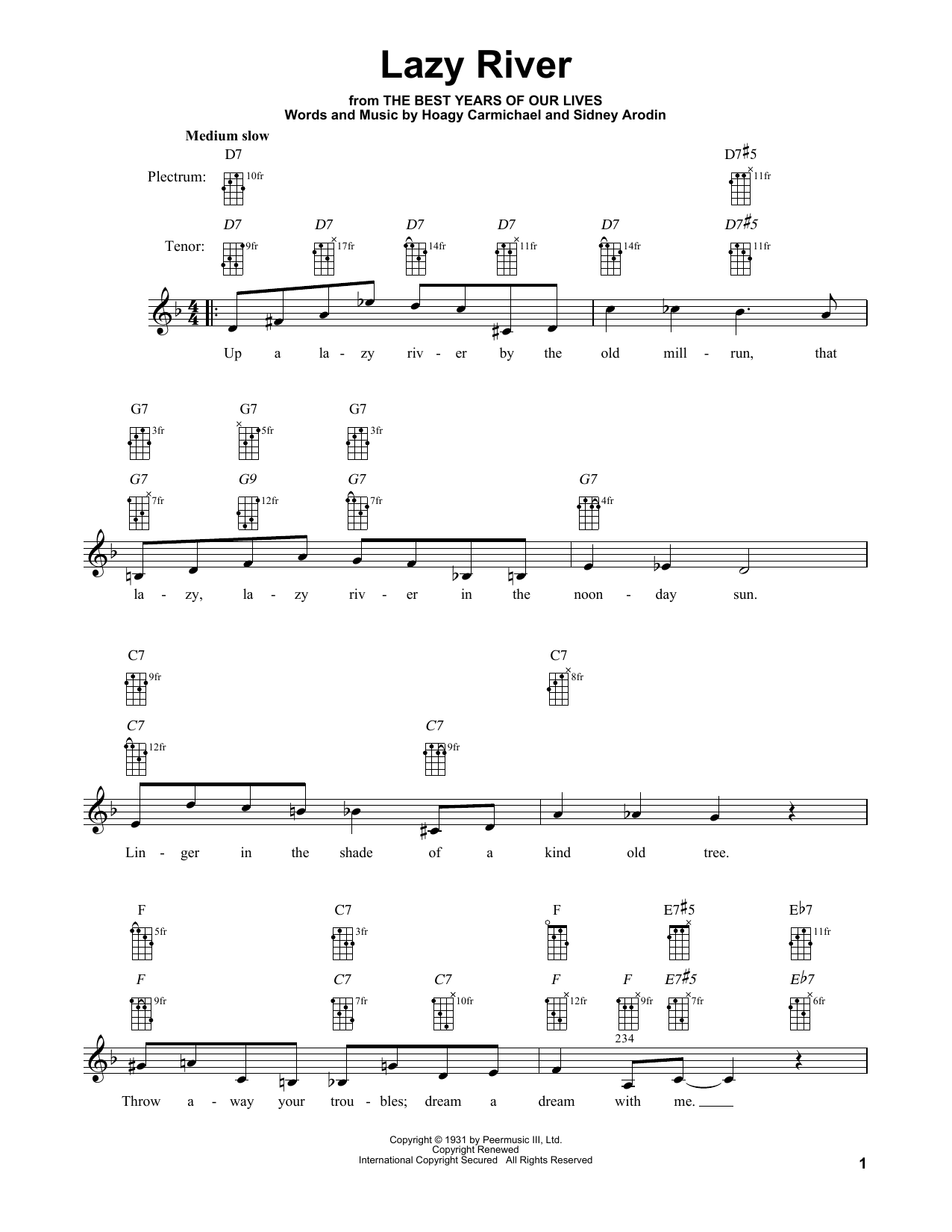 Produktgalerie: Seite 1 von 1 Lazy River, Hoagy Carmichael, Banjo