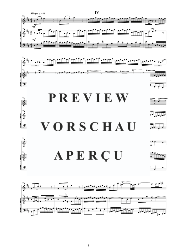 Produktgalerie: Seite 9 von 11 Flöten Sonate Nr. 2 in D-Dur BWV 1028, , Flöte und Cembalo/Klavier