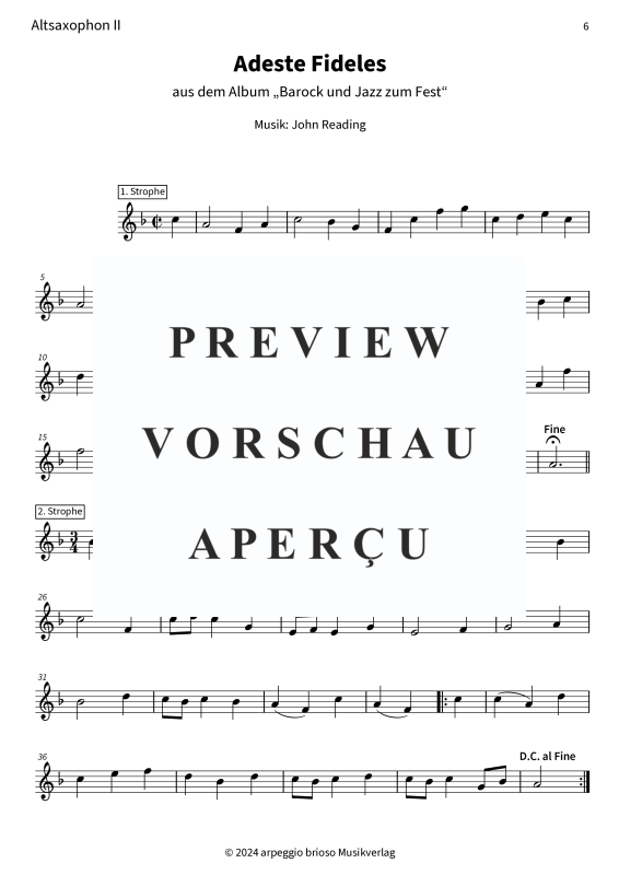 Product gallery: Page 8 of 8 Adeste Fideles - aus dem Album Barock und Jazz zum Fest, , (Duet 2x alto saxophone)
