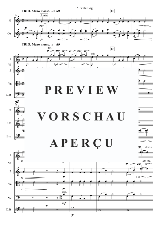 Produktgalerie: Seite 9 von 11 Yule Log, , Kammer Orchester Holzbläser, Blechbläser, Streicher und Pauken