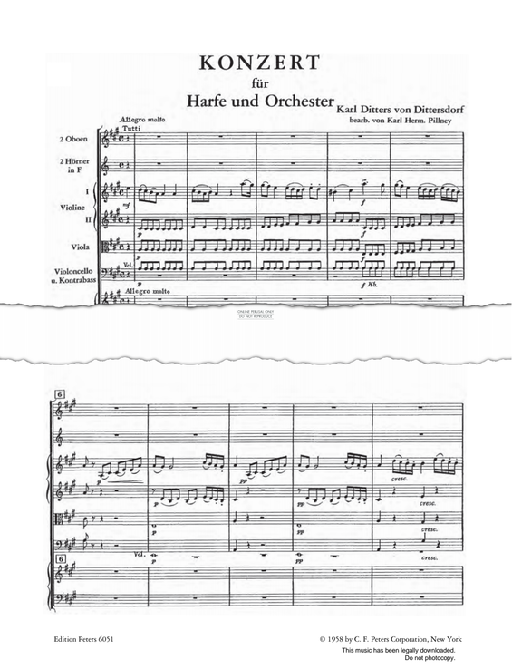 Produktgalerie: Seite 1 von 1 Concerto For Harp And Orchestra In A Major, Carl Ditters von Dittersdorf, Harfe
