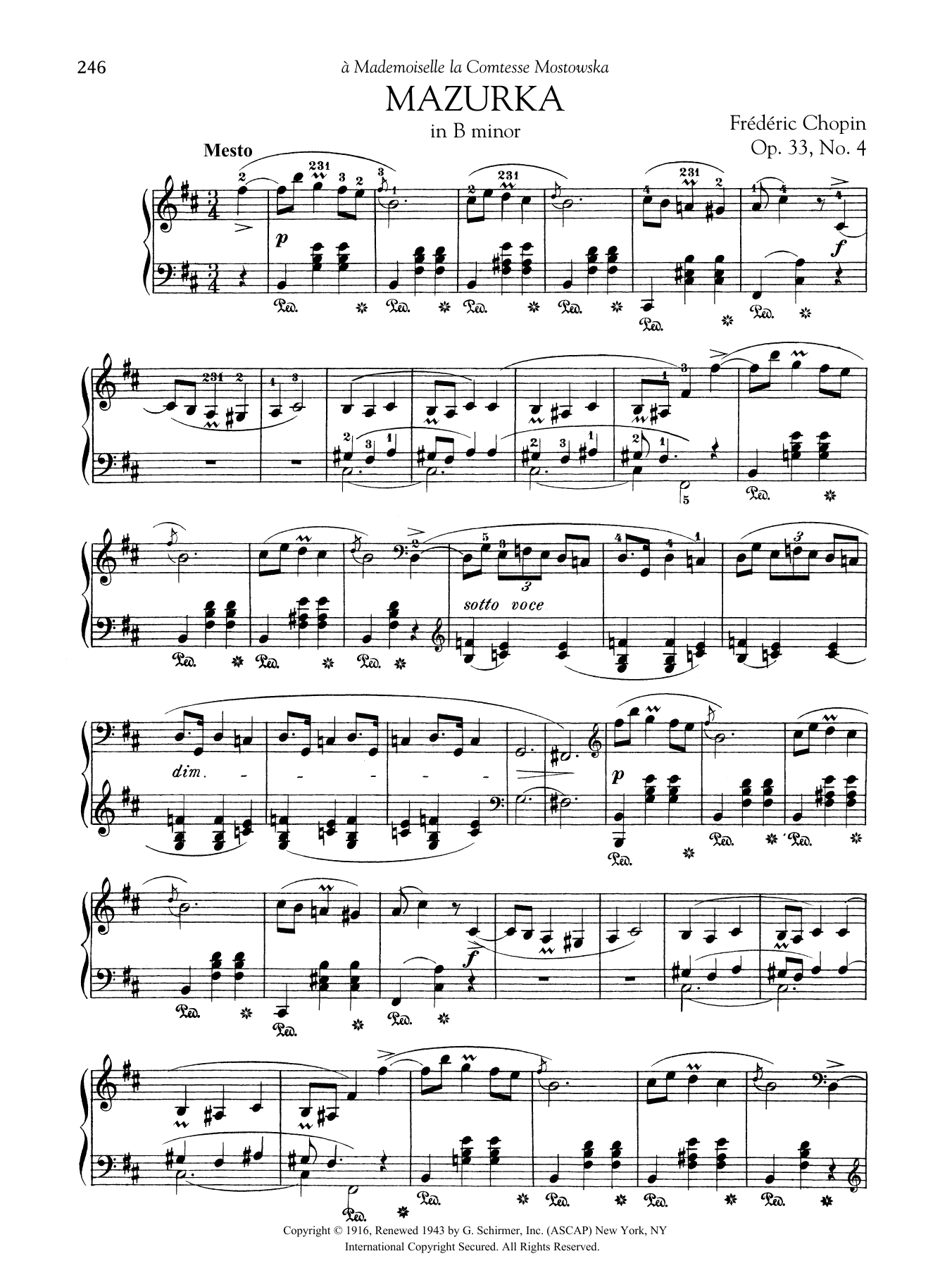 Product gallery: Page 1 of 1 Mazurka in B minor, Op. 33, No. 4, Frédéric Chopin