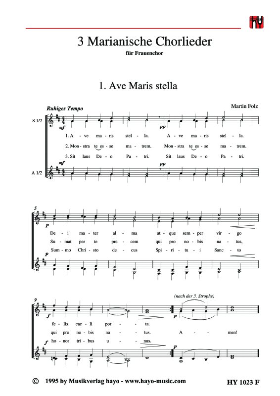 gallery: 3 Marianische Chorlieder, , (Frauenchor SSA)