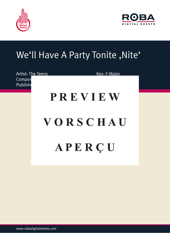 Produktgalerie: Seite 2 von 5 We´ll Have A Party Tonite Nite, Teens, 	The, Klavier und Gesang