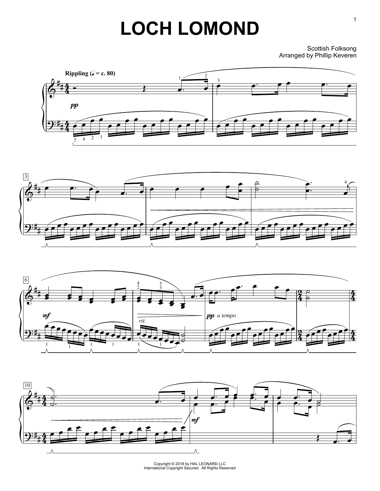 Product picture to: Loch Lomond [Classical version] (arr. Phillip Keveren)