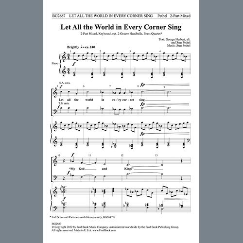 cover: Let All the World in Every Corner Sing, Stan Pethel