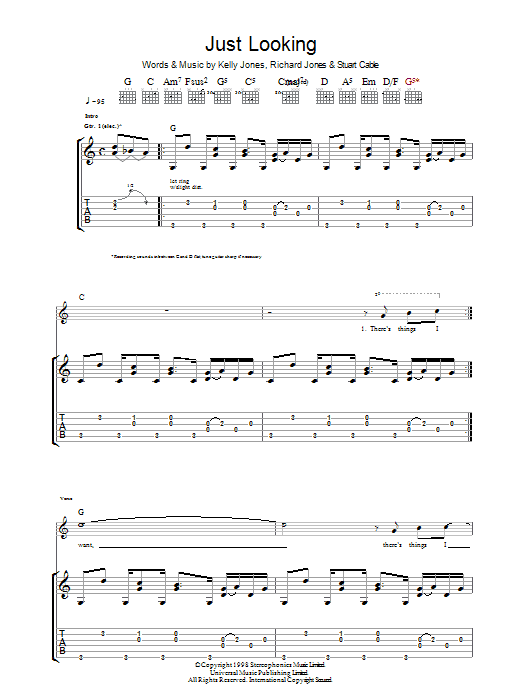 Produktgalerie: Seite 1 von 1 Just Looking, Stereophonics, Gitarre