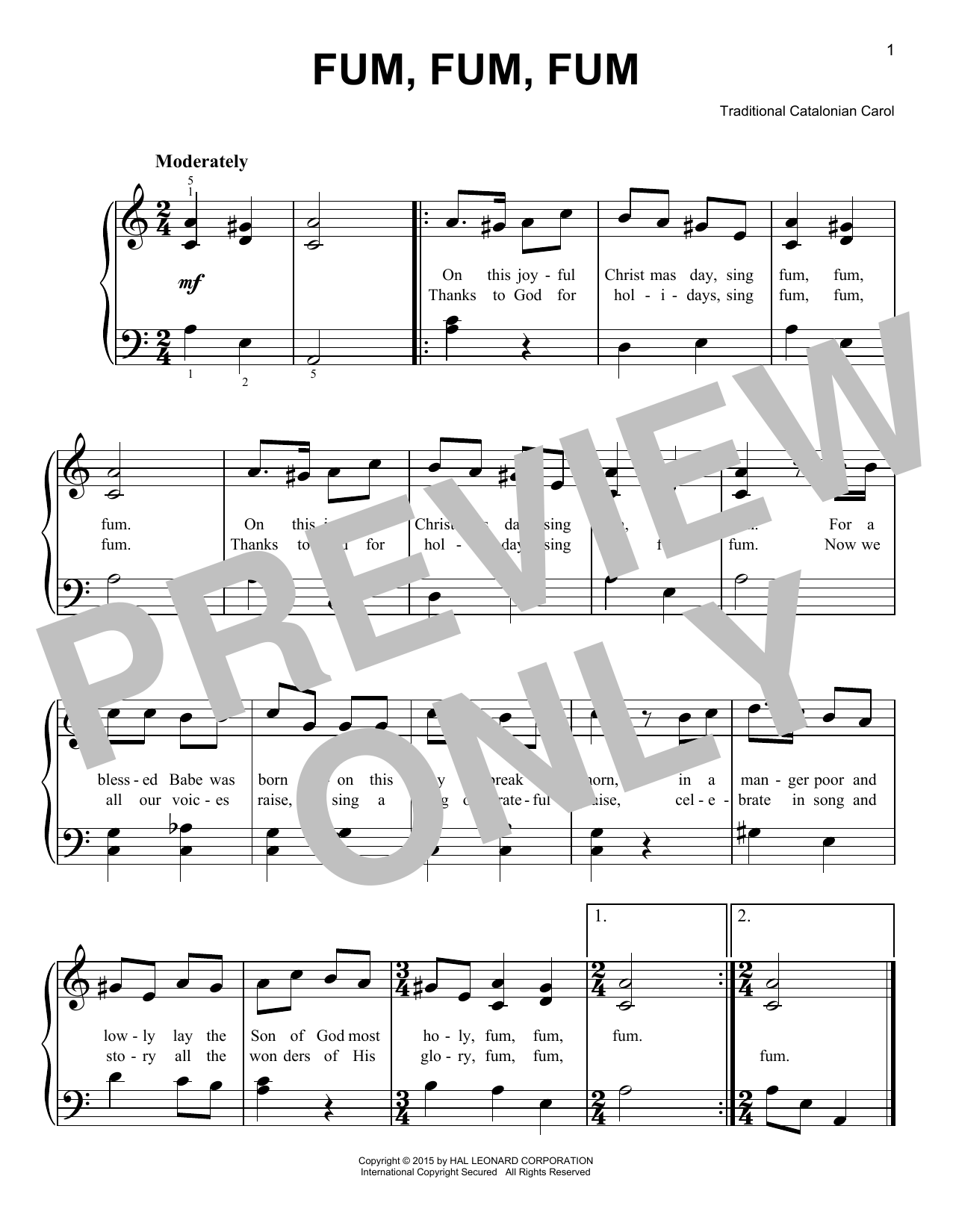 Product gallery: Page 1 of 1 Fum, Fum, Fum, Traditional Catalonian Carol